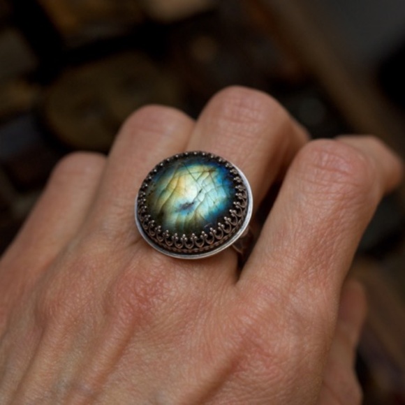 Labradorite Sterling Ring Size 8 NWT - Picture 7 of 11
